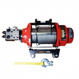 Wyciągarka hydrauliczna PWH8000 PRO EN14492-1 z liną stalową, hakiem i napinaczem